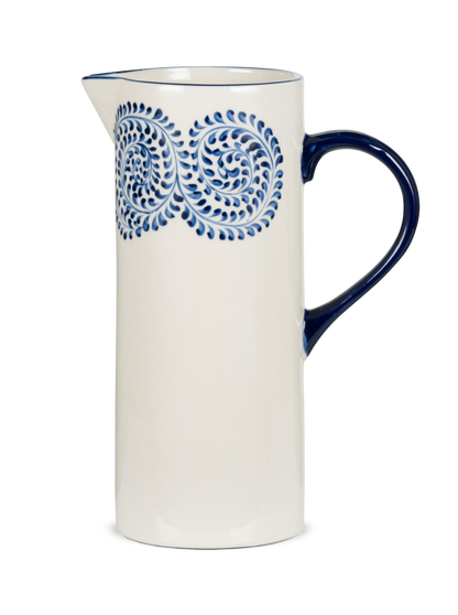 Eshani Hand Painted Indigo Ceramic Jug