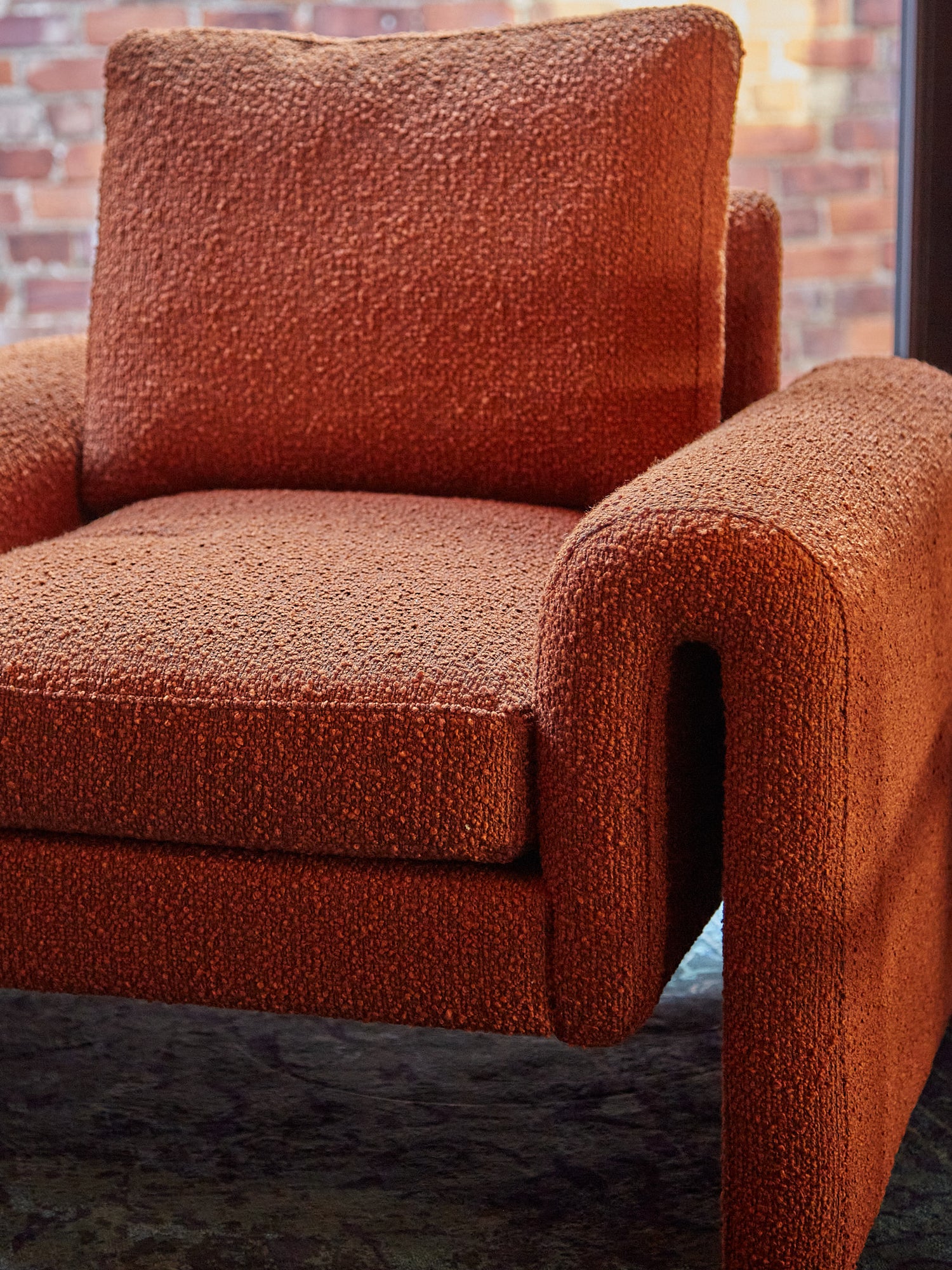 Lita Rust Boucle Arm Chair