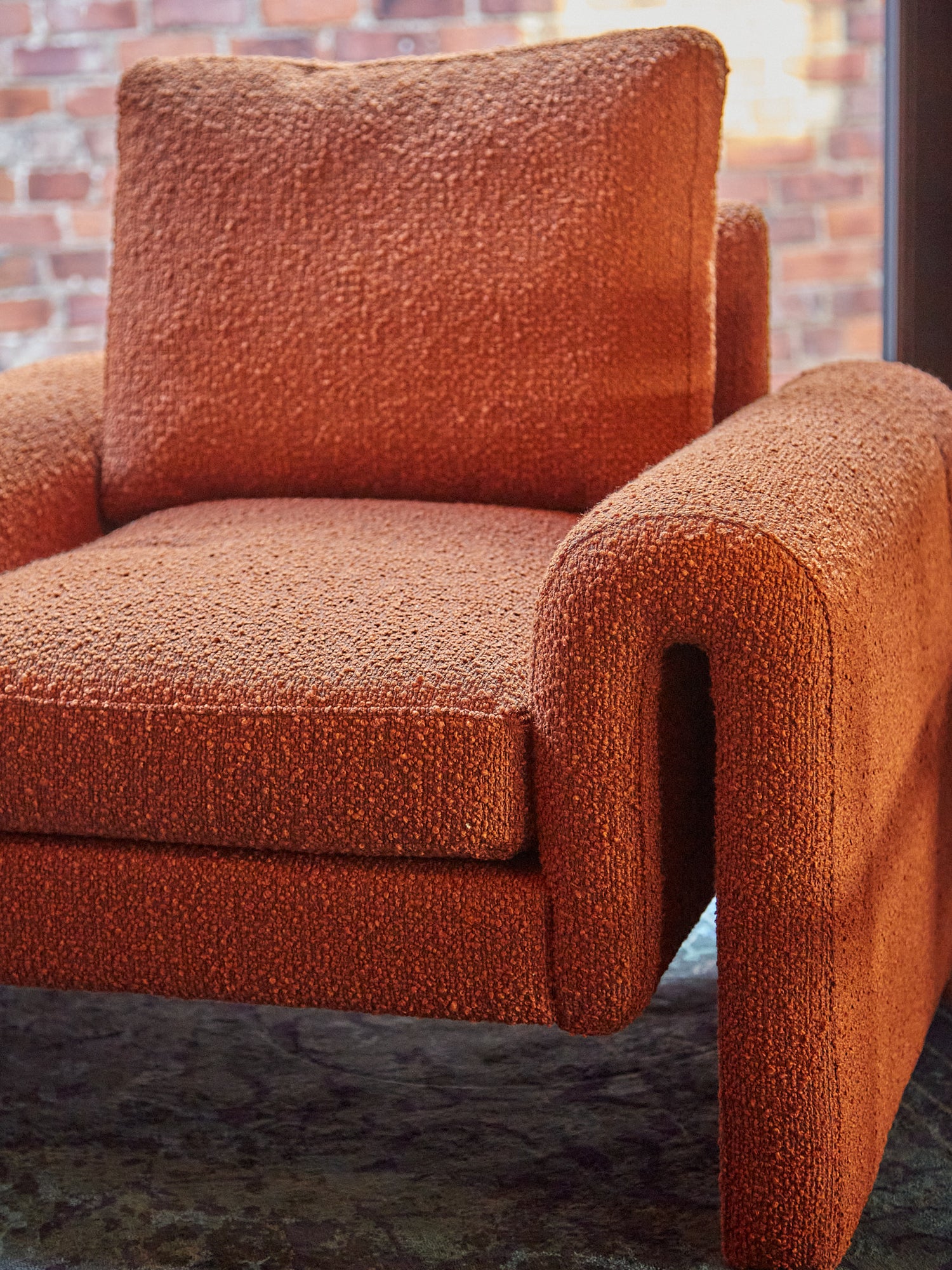 Lita Rust Boucle Arm Chair