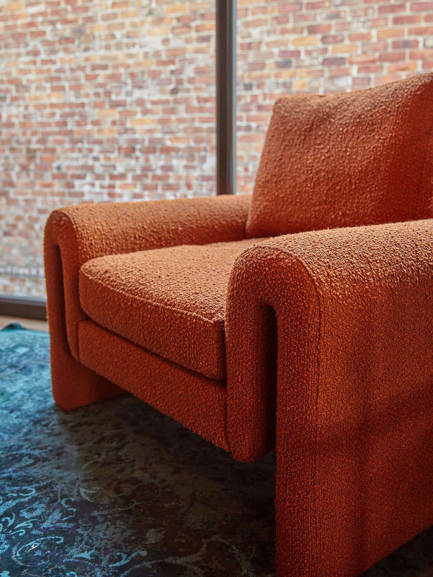 Lita Rust Boucle Arm Chair