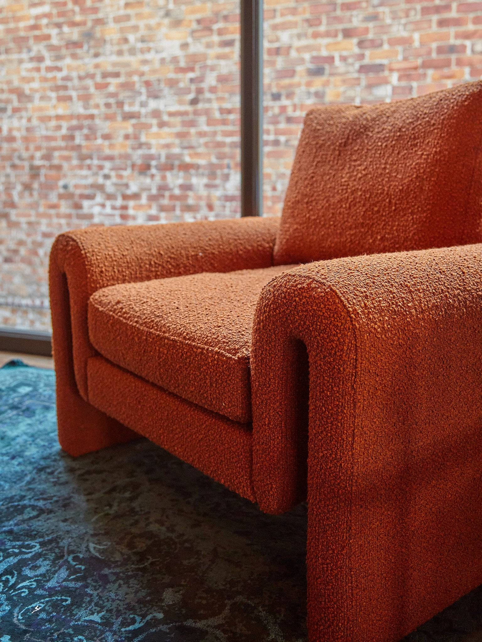 Lita Rust Boucle Arm Chair