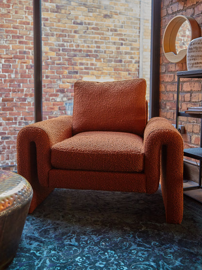 Lita Rust Boucle Arm Chair