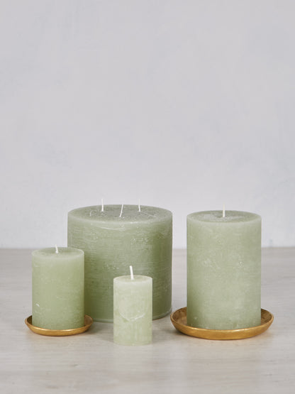 Giant Rustic Pillar Candle Verte