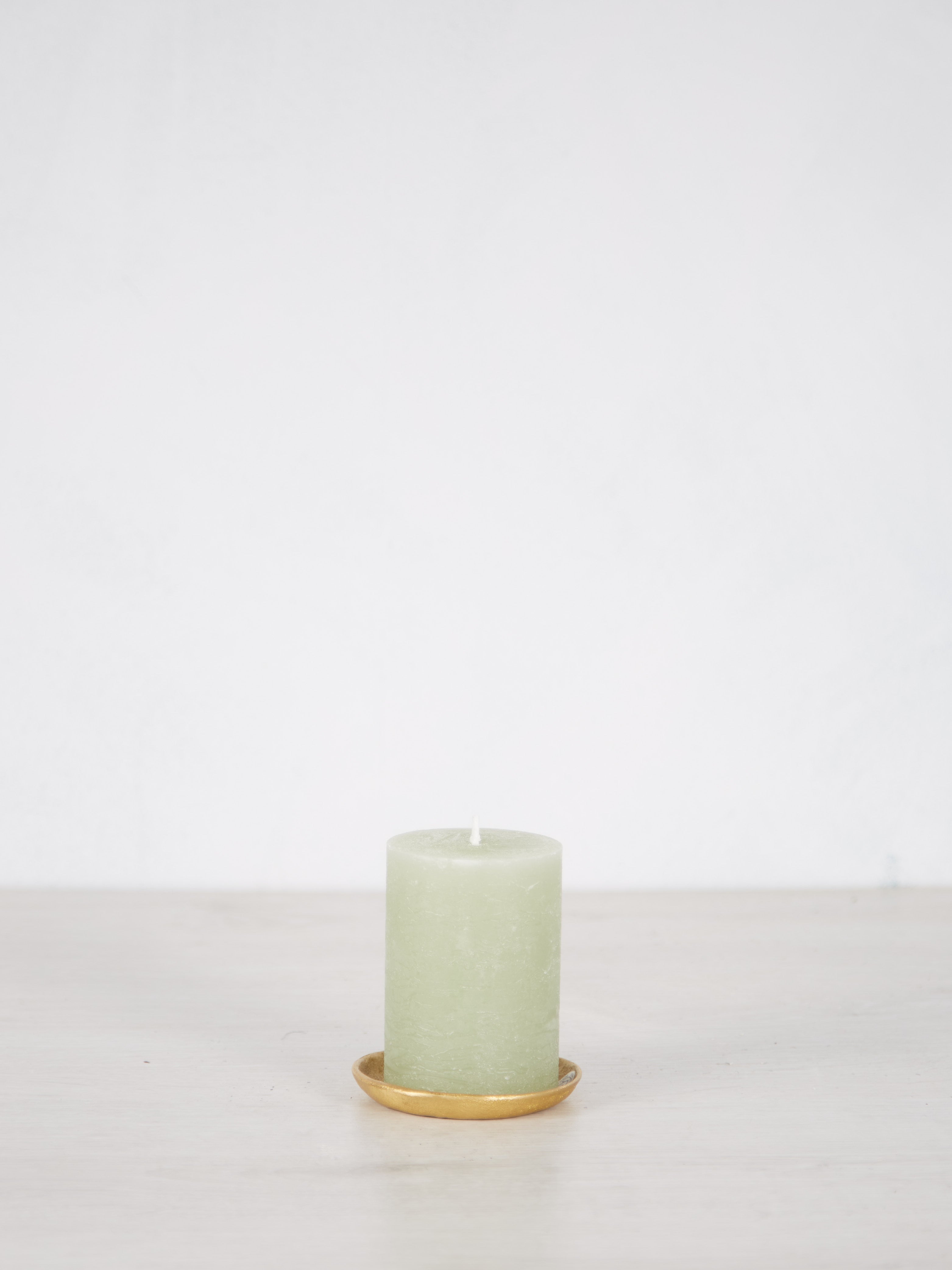 Small Rustic Pillar Candle Verte