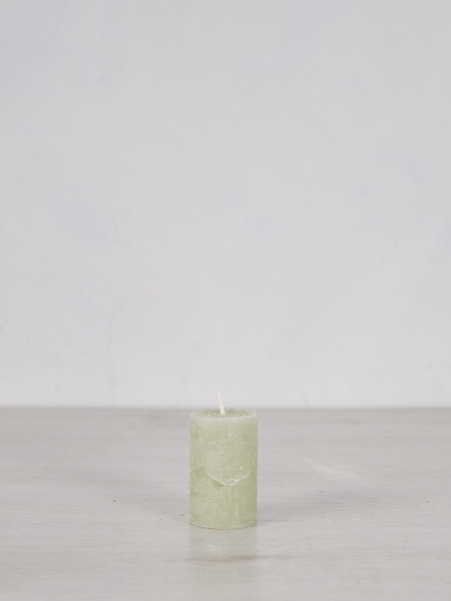 Mini Rustic Pillar Candle Verte