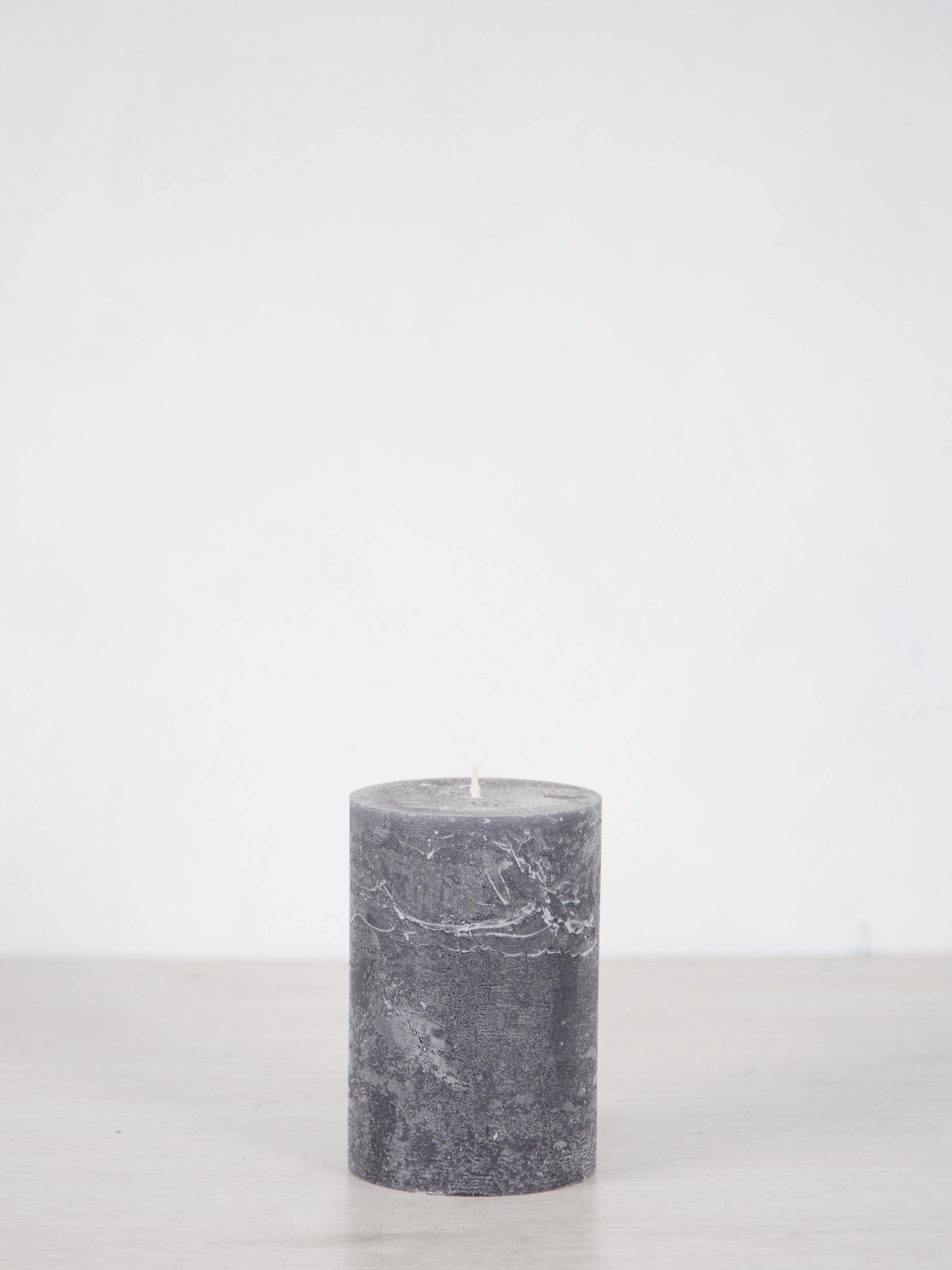 Midi Rustic Pillar Candle Coal