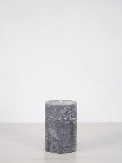 Midi Rustic Pillar Candle Coal