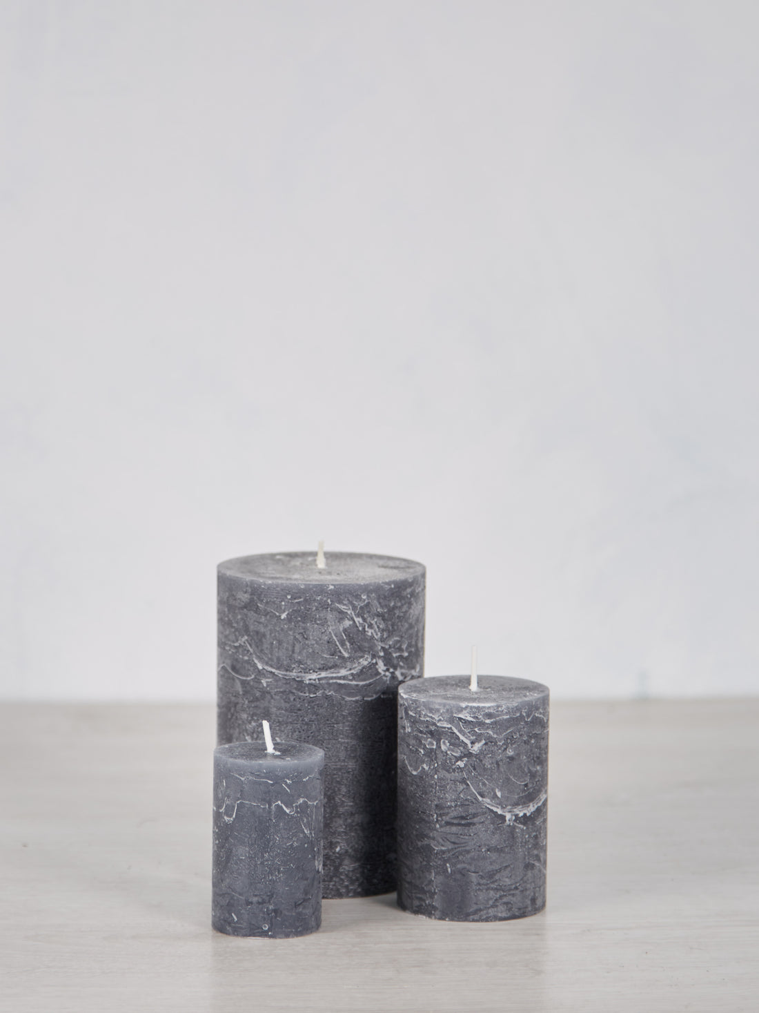 Midi Rustic Pillar Candle Coal