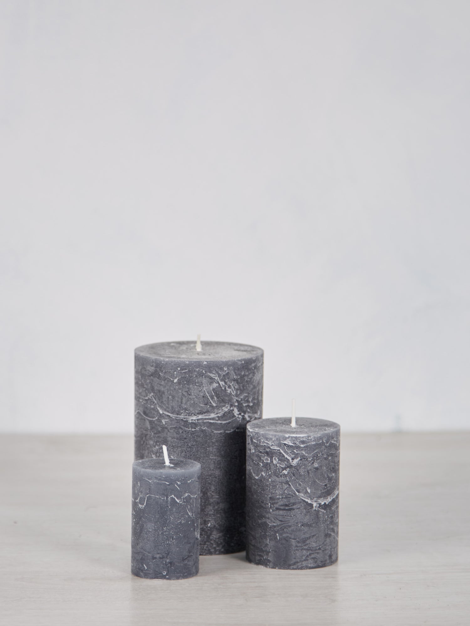 Mini Rustic Pillar Candle Coal