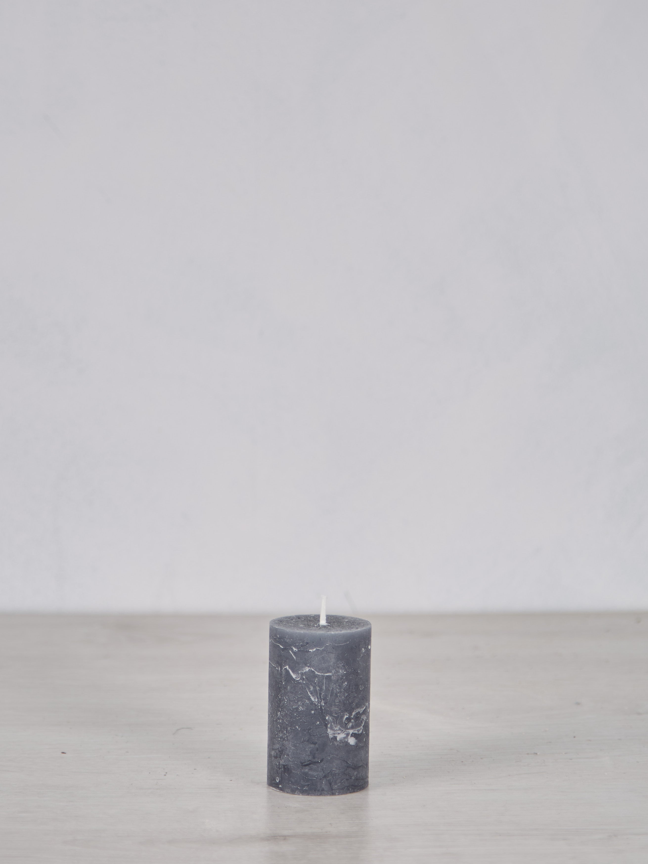 Mini Rustic Pillar Candle Coal