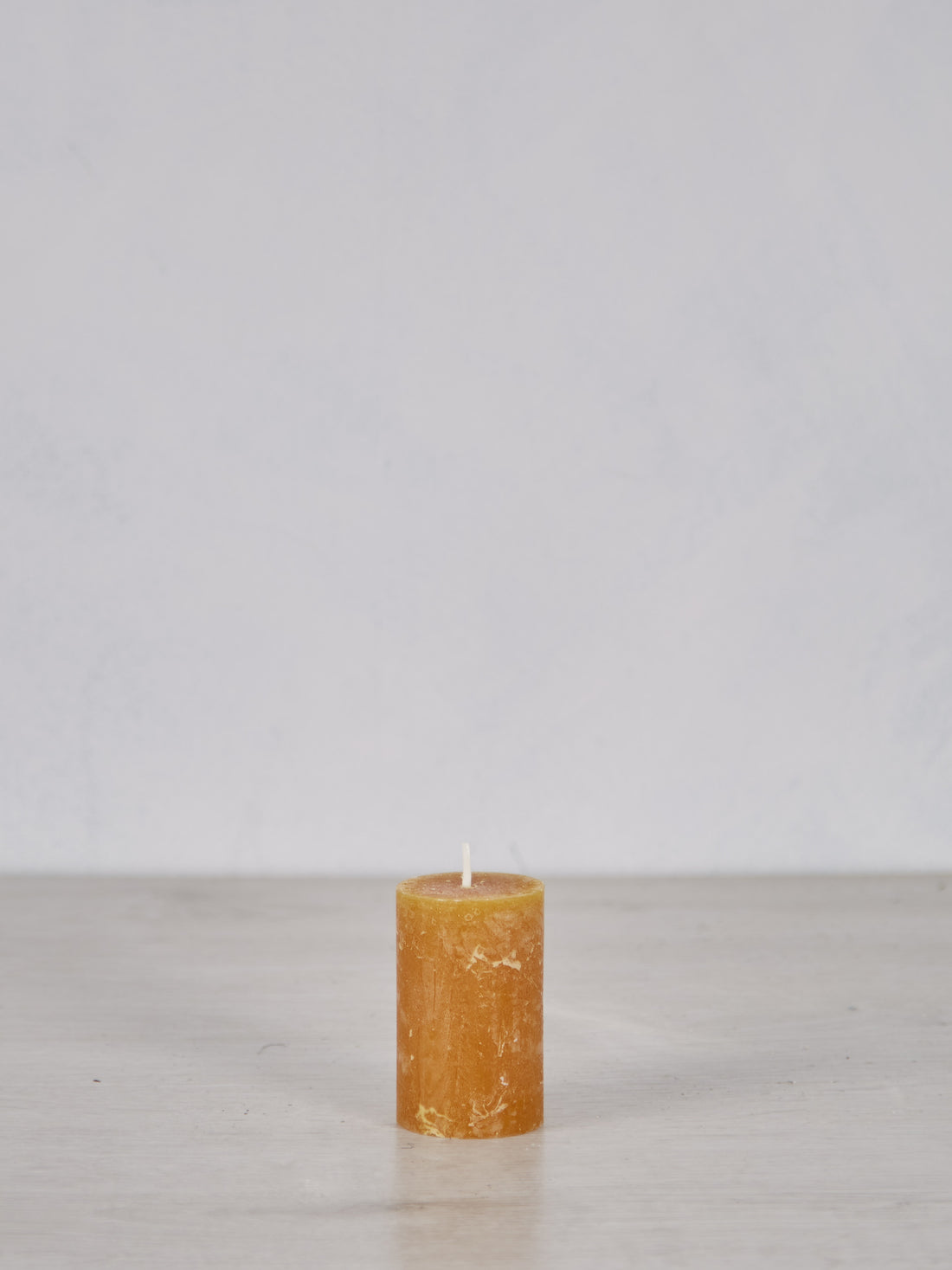 Mini Rustic Pillar Candle Mustard