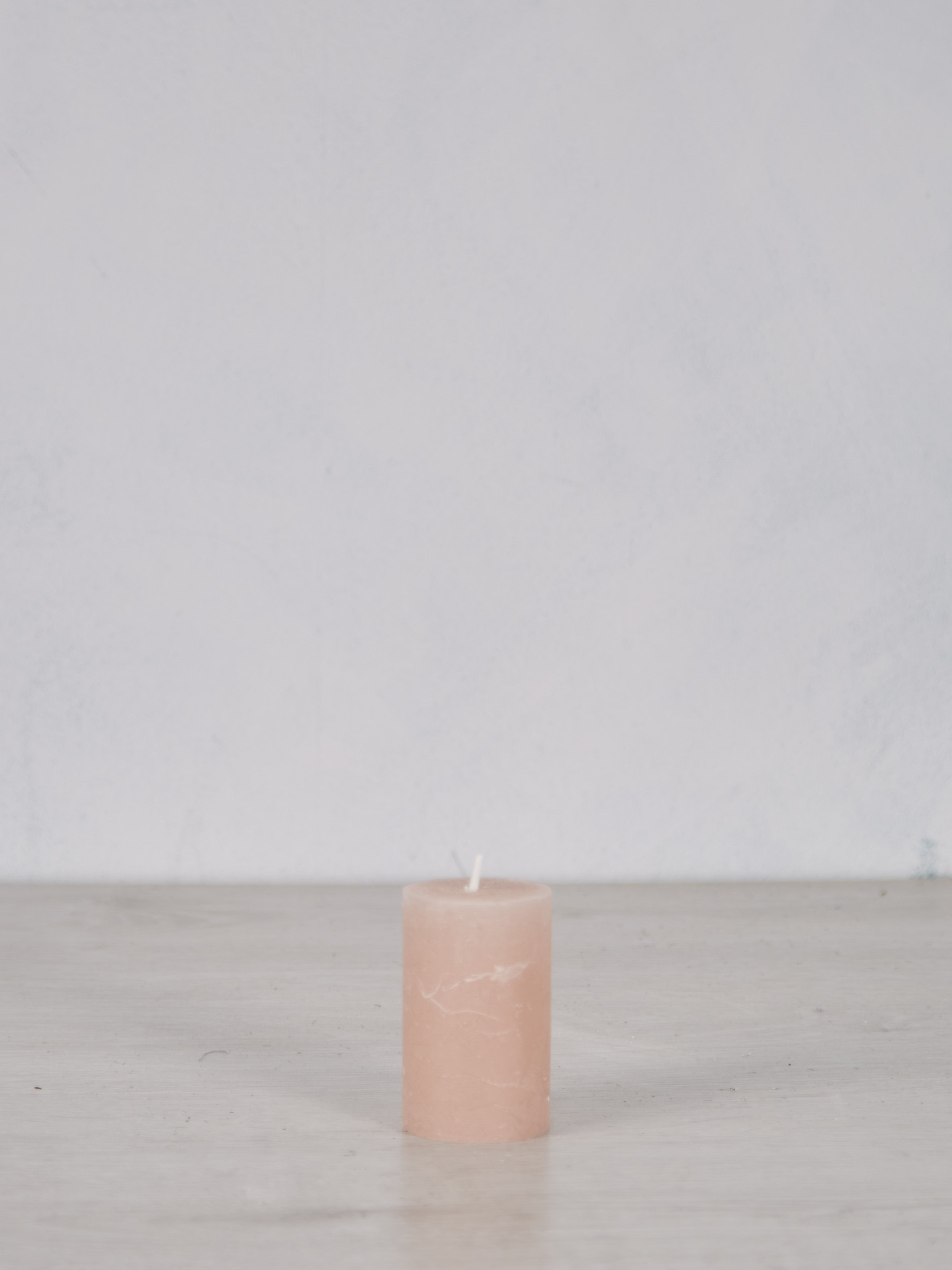 Mini Rustic Pillar Candle Dusty Rose