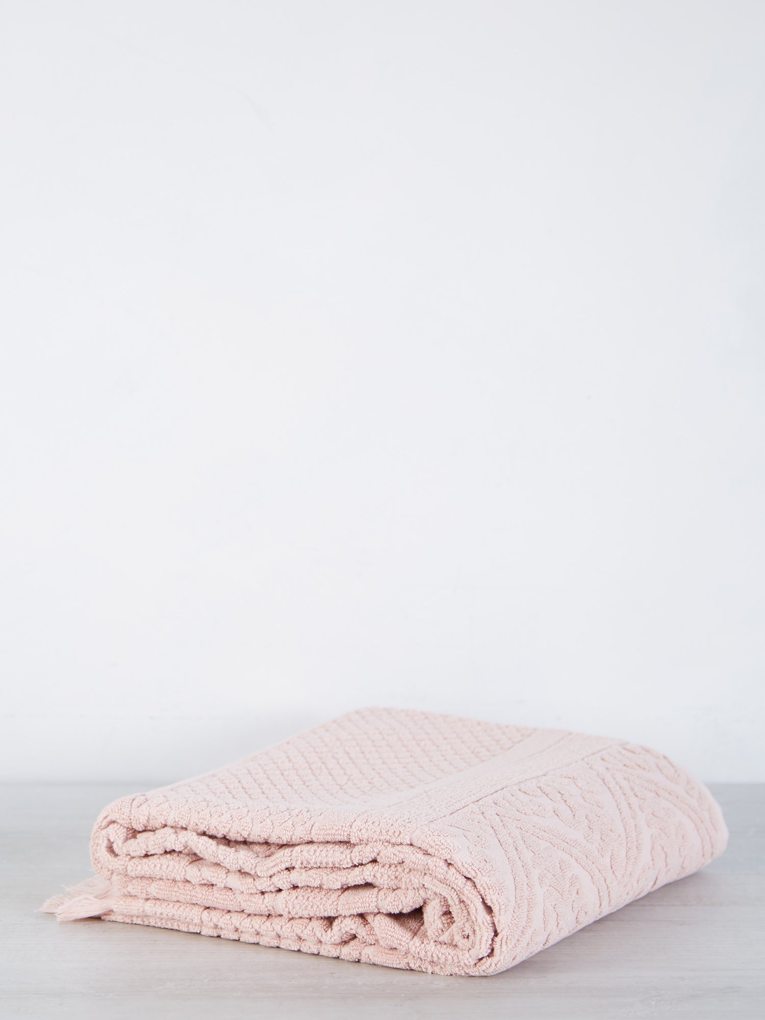 Embossed Jacquard  Towel in Aubepine Pale Pink - 4 Sizes Avilable