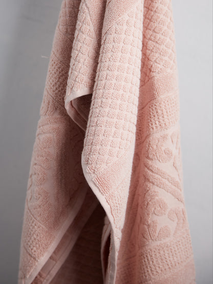 Embossed Jacquard  Towel in Aubepine Pale Pink - 4 Sizes Avilable