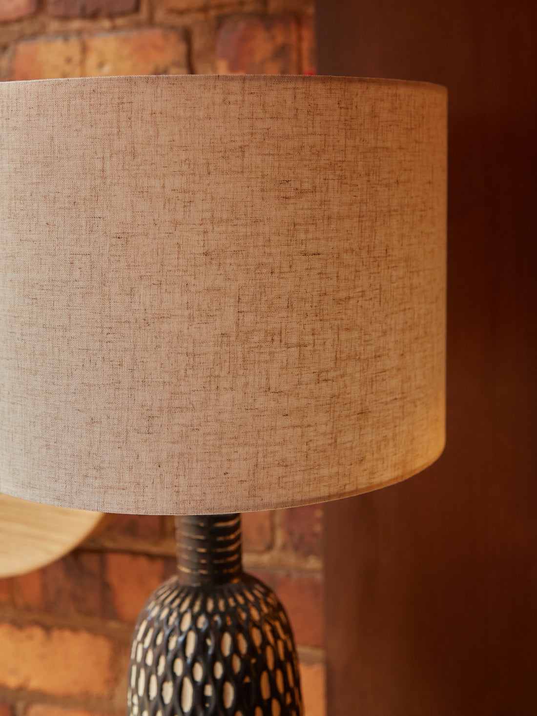 Barnaby Ceramic Monochrome Lamp with Linen Shade