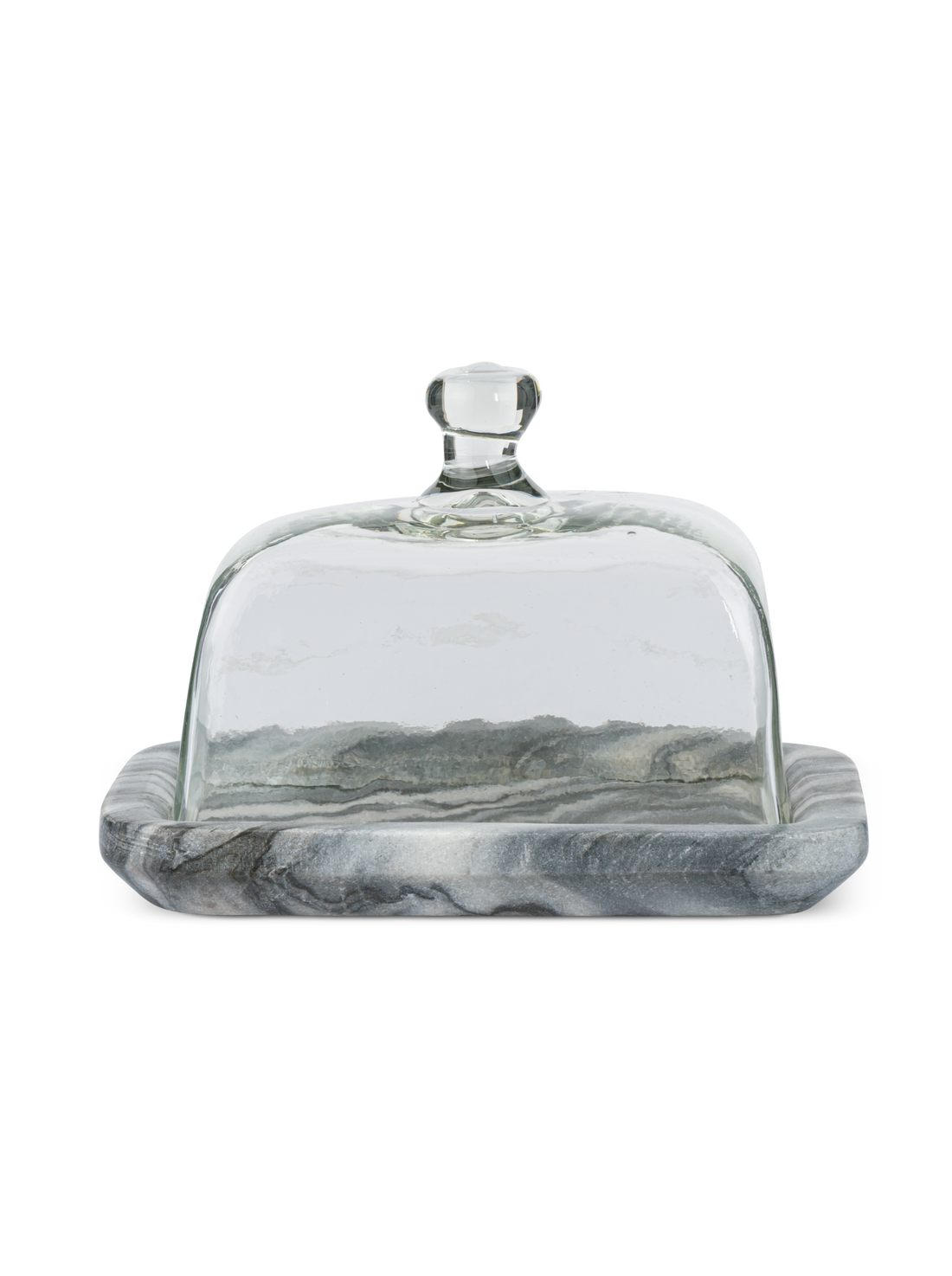 Kallso Marble &amp; Glass Butter Dish