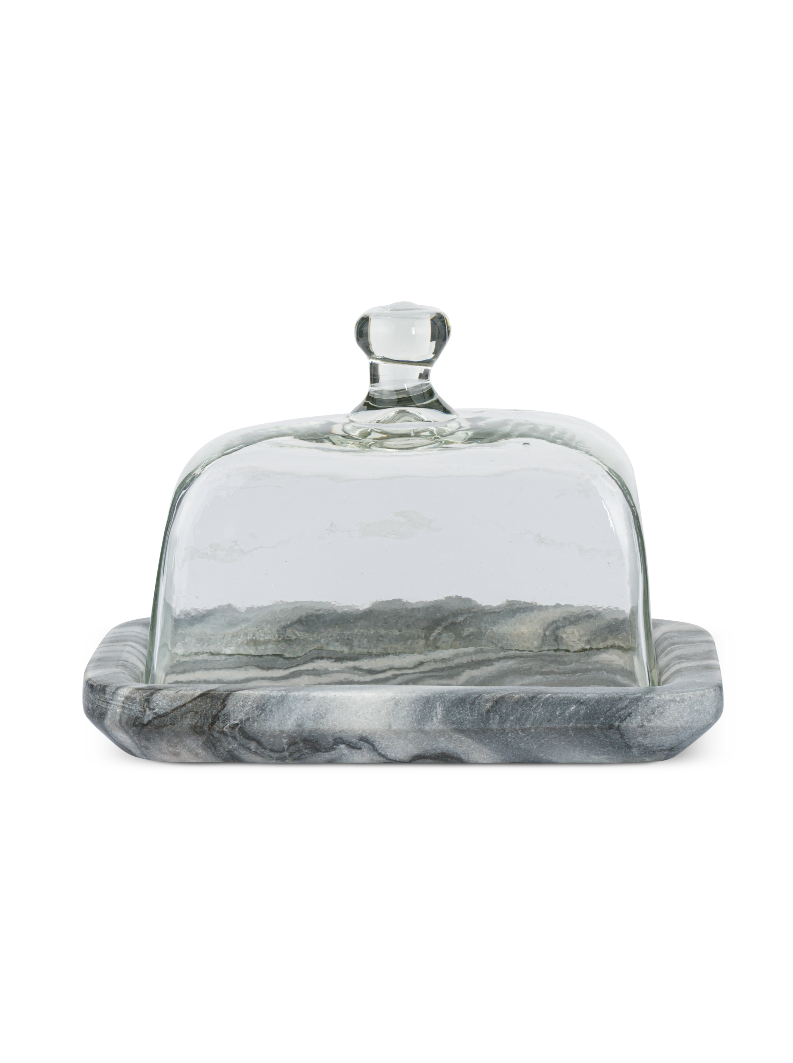 Kallso Marble &amp; Glass Butter Dish