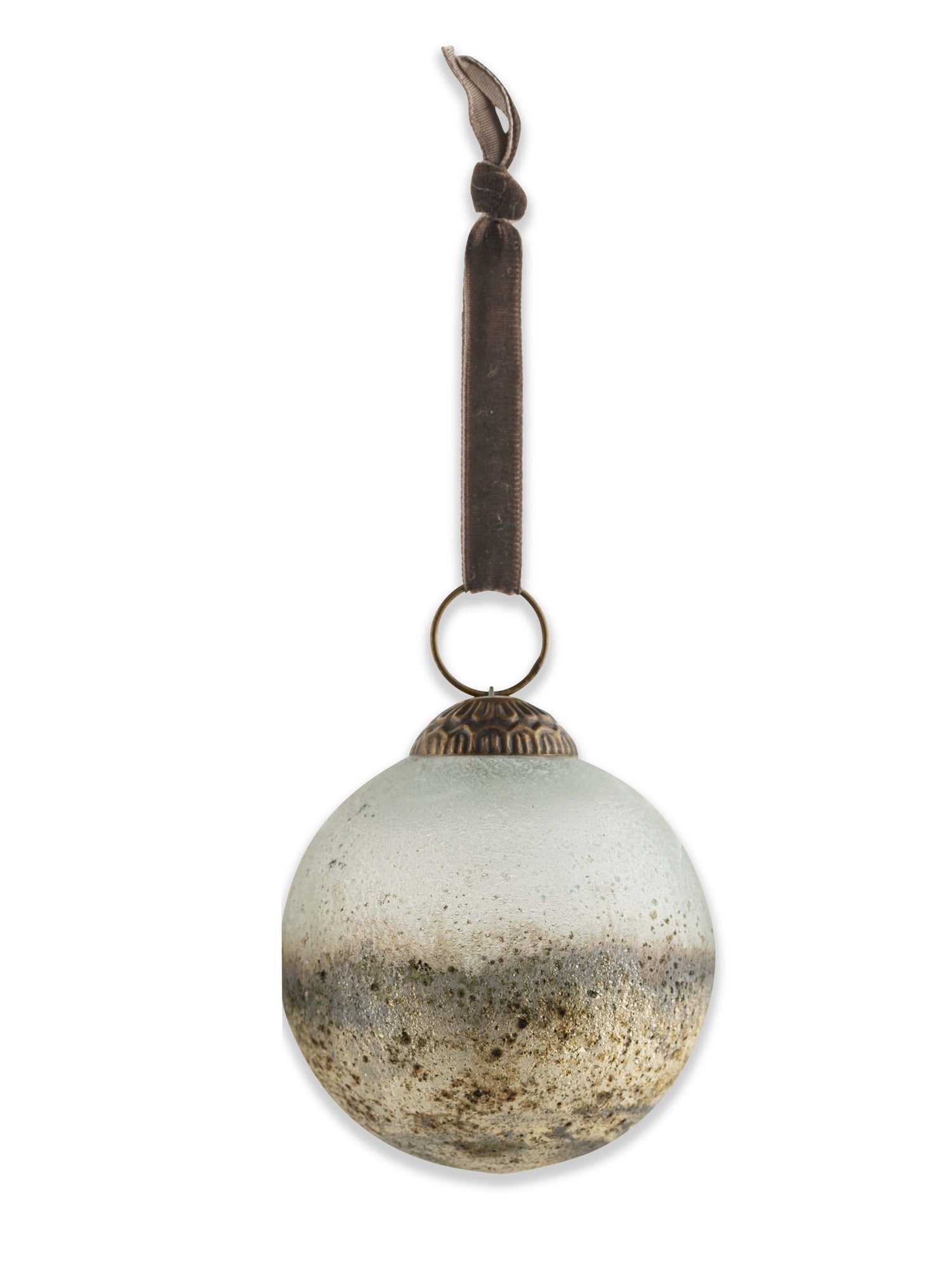 Ngolo Aged Smoke Etched Two-tone Bauble - Round