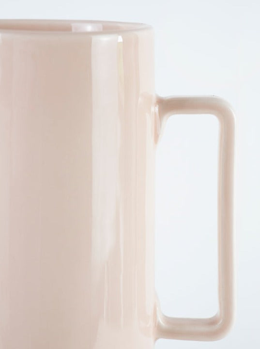 Tall Earthenware Rose Pink Jug with Cork Base