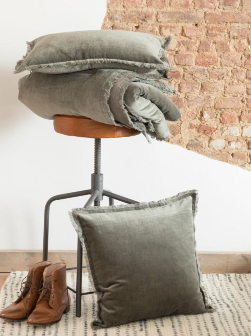 Fara Cushion - Thyme Green - 3 Sizes Avaliable