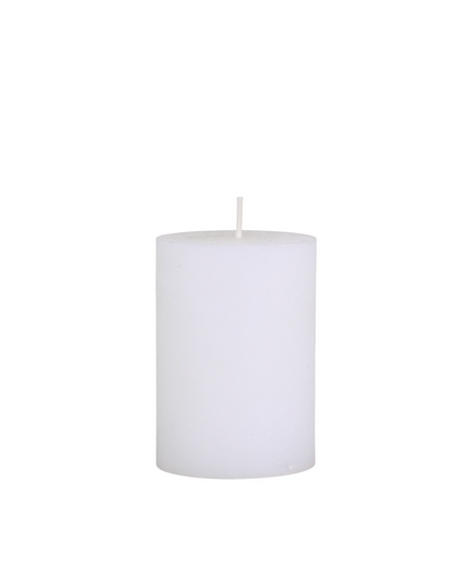 Mini Rustic Pillar Candle White