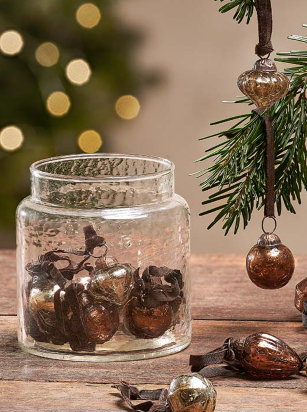 Adisa Bauble Jar - Antique Gold and Rust