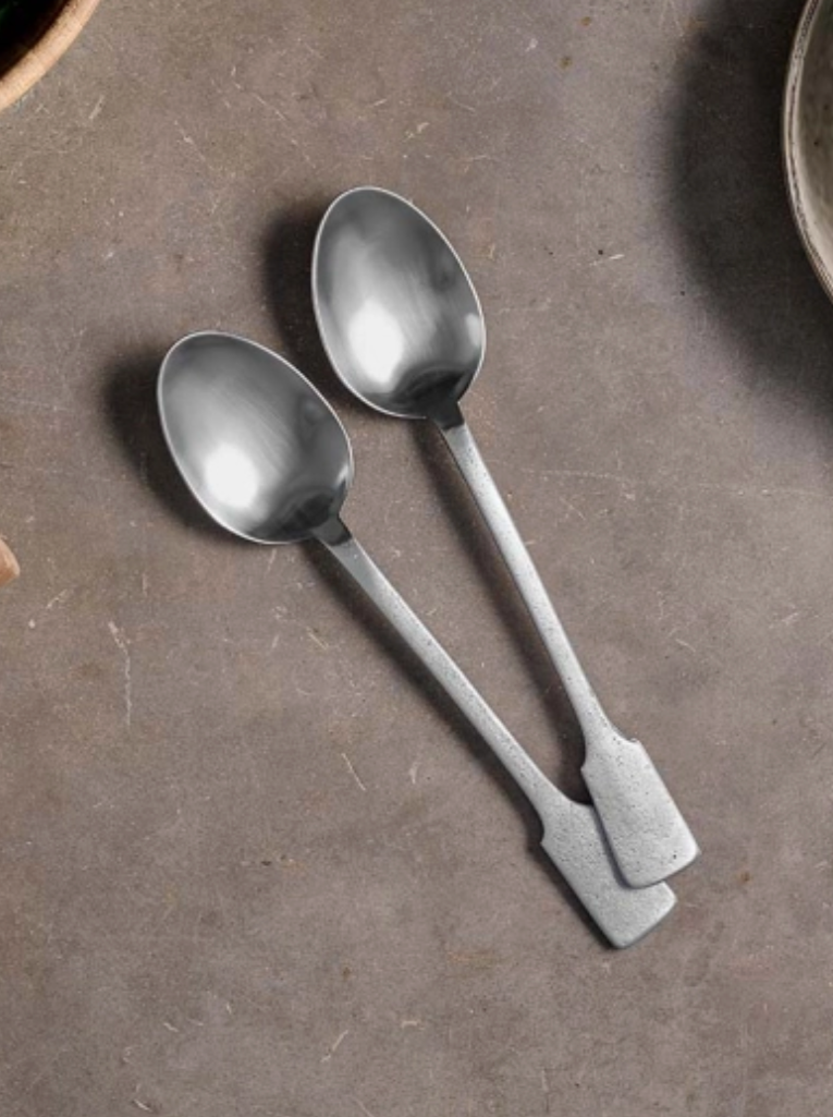 Veeta Brushed Silver Serving Spoons