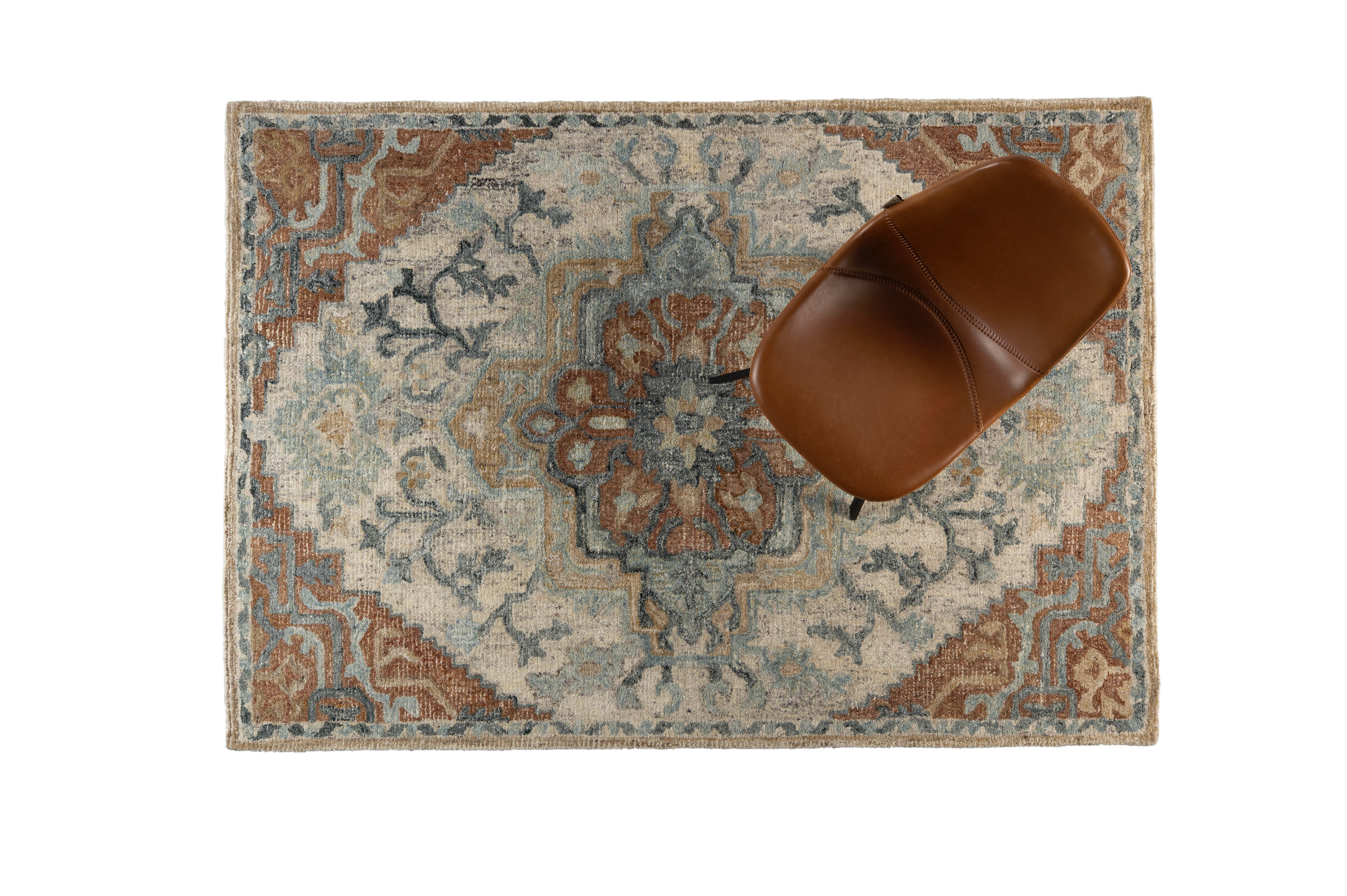 Amori Carpet in Blue/ Brick - (2 sizes available)