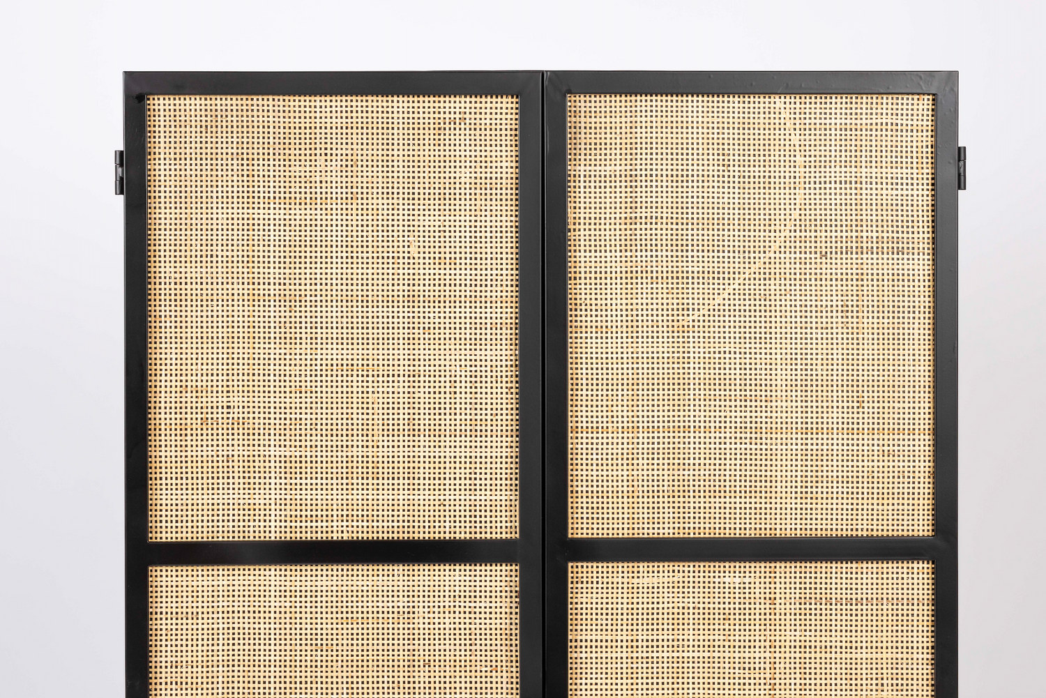 Armie High Cabinet in Black And Rattan