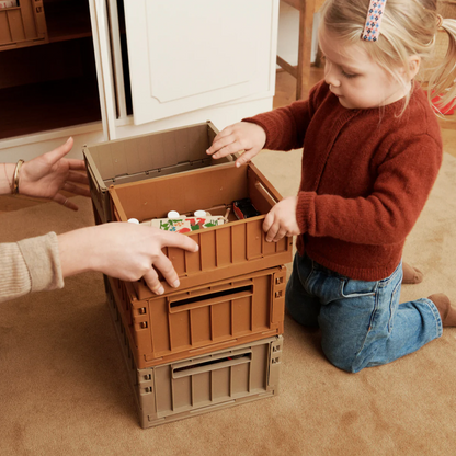 Weston Small Storage Box with Lid - Golden Caramel - 2 pack