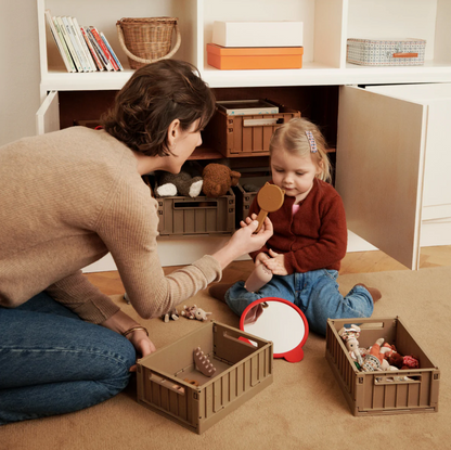 Weston Small Storage Box with Lid - Oat - 2 pack