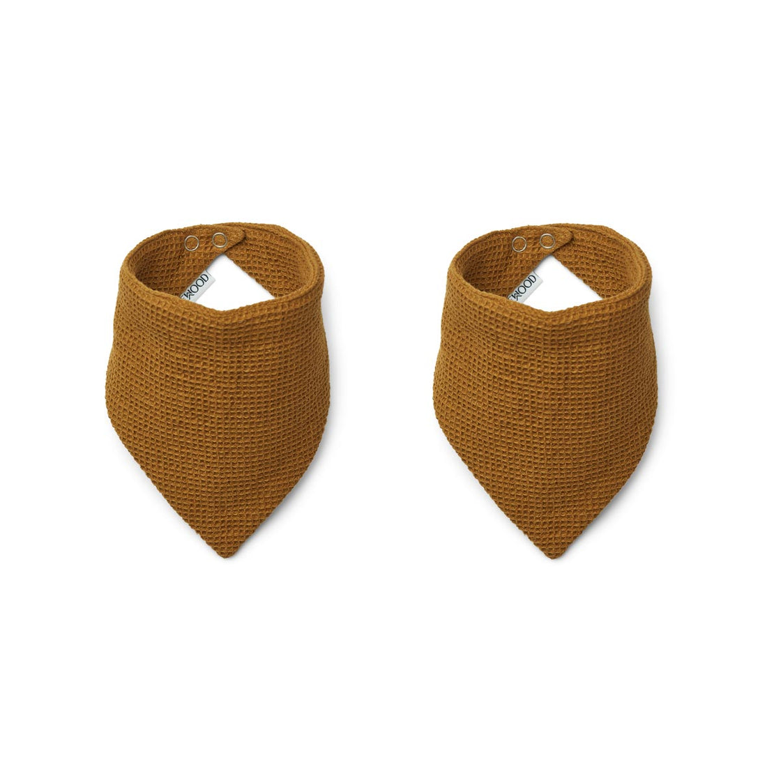 Siri Pack of 2 Textured Teething Bibs in Golden Caramel