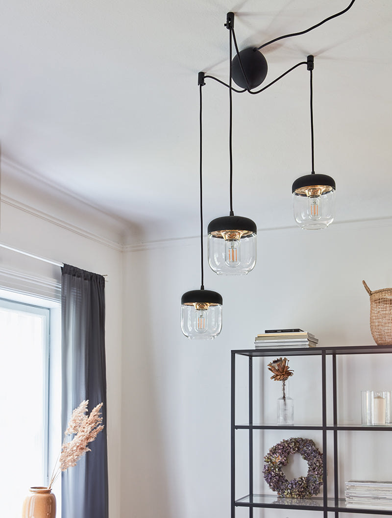 Black Cannonball 3 Cluster Light Fitting