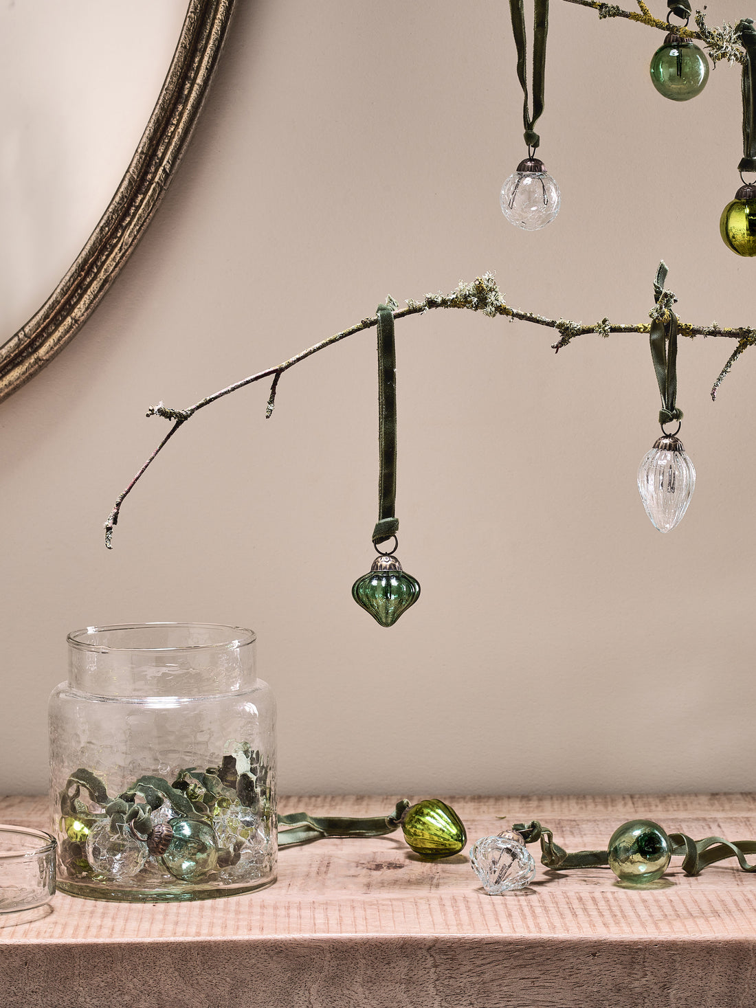 Adisa Bauble Jar - Mixed Green and Clear