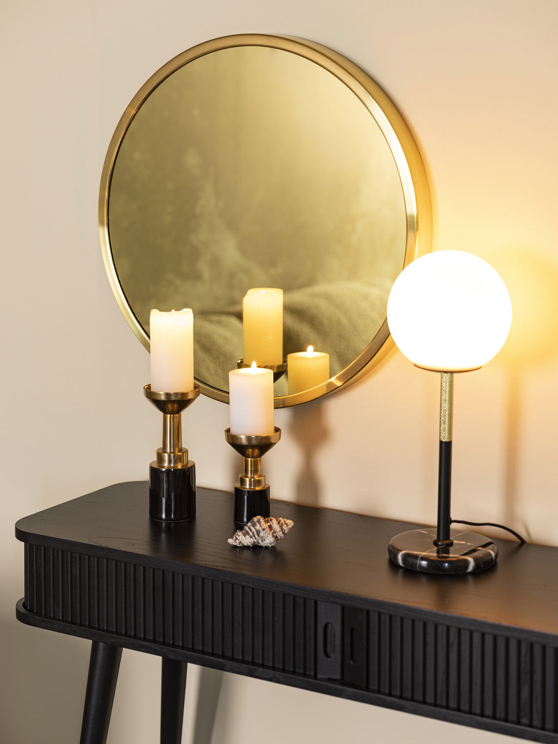 Bandit Gold Round Wall Mirror