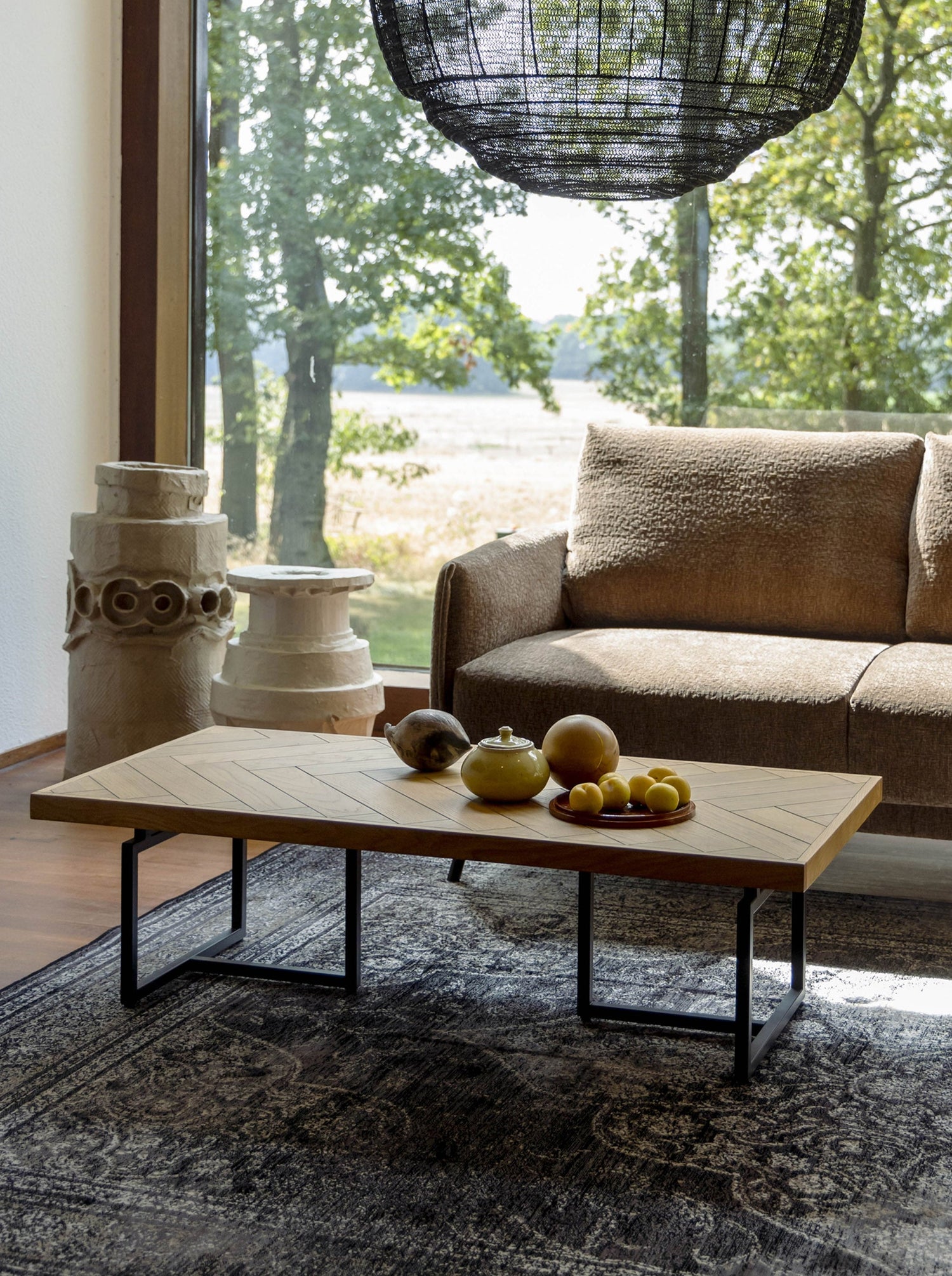 Class Wooden Herringbone Coffee Table - Oak