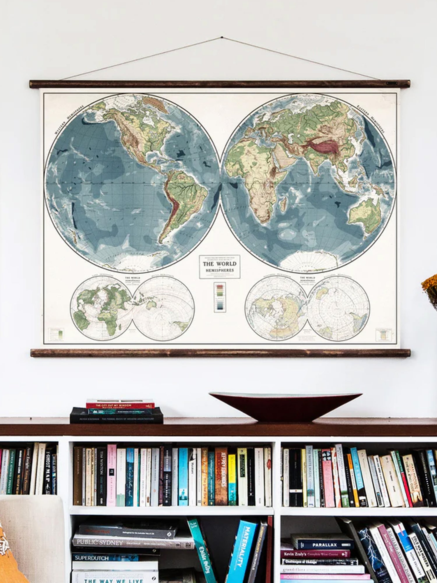 Wall Hanging World In Hemispheres - Extra Large