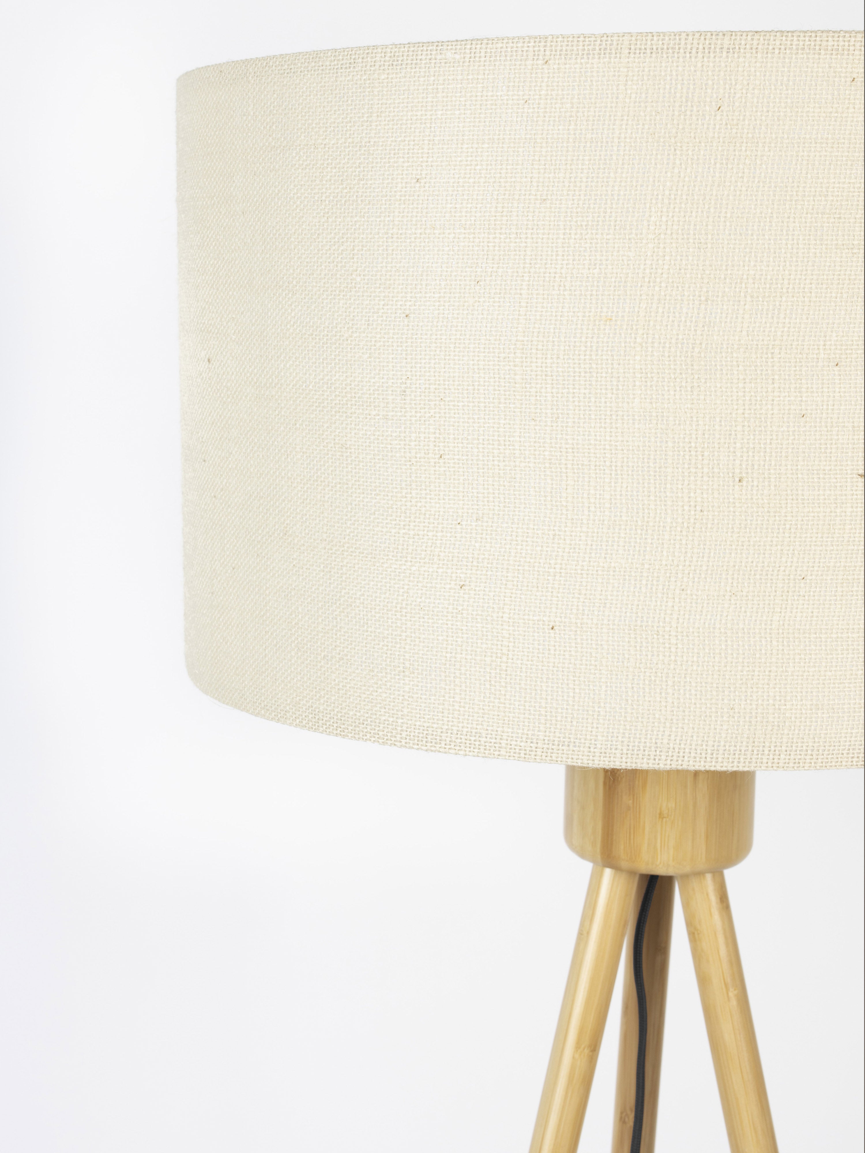 Bamboo Tripod Fan Floor Lamp