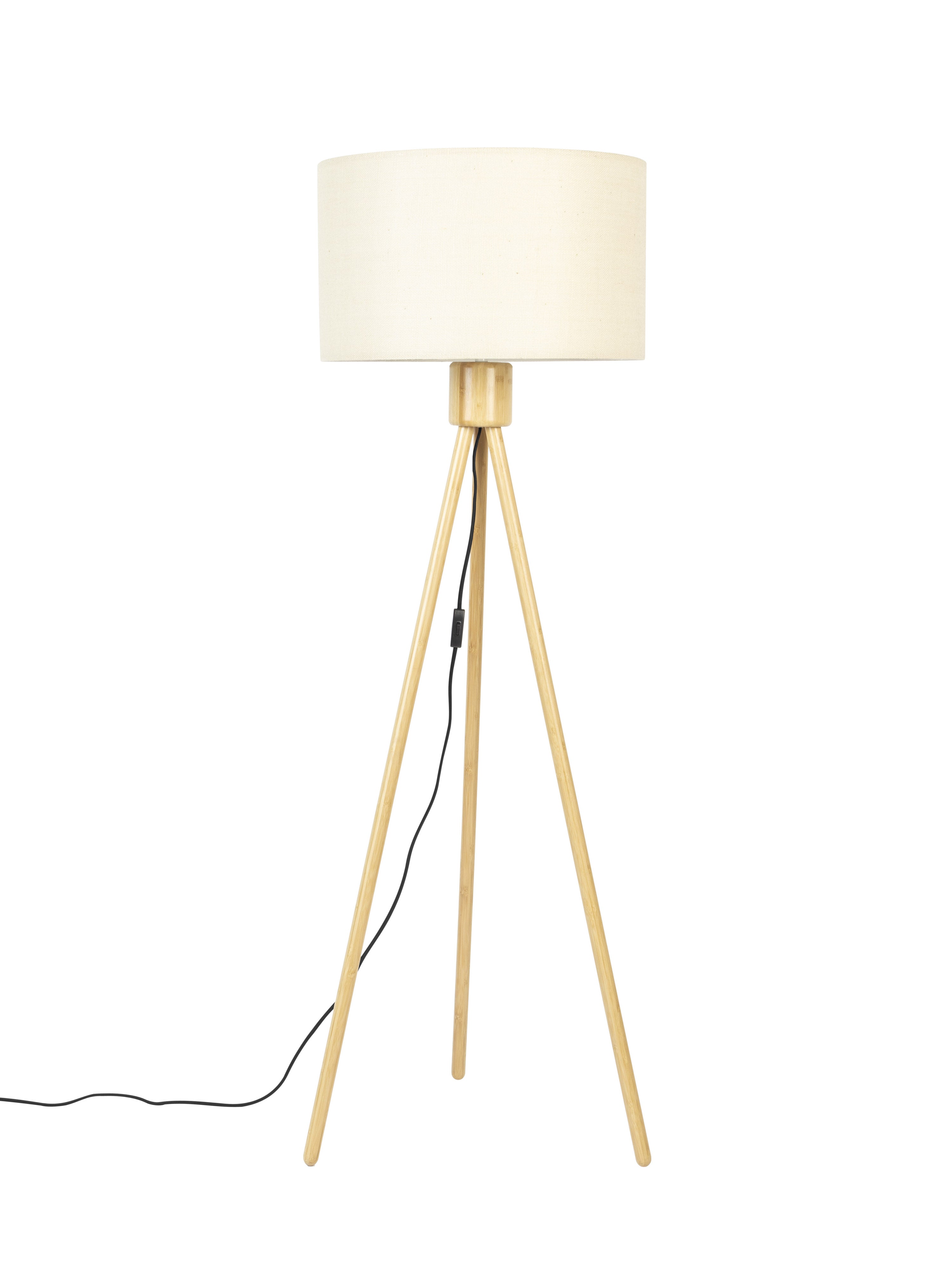 Bamboo Tripod Fan Floor Lamp