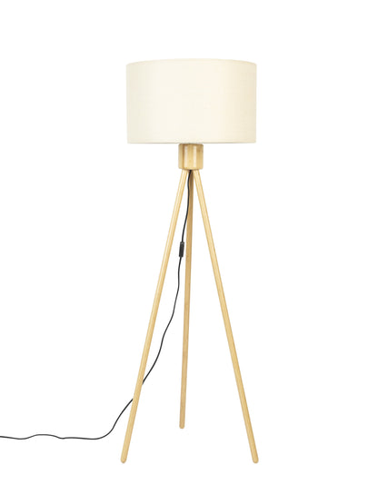 Bamboo Tripod Fan Floor Lamp