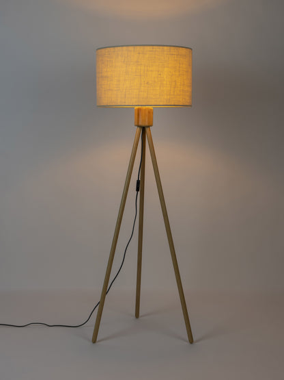 Bamboo Tripod Fan Floor Lamp