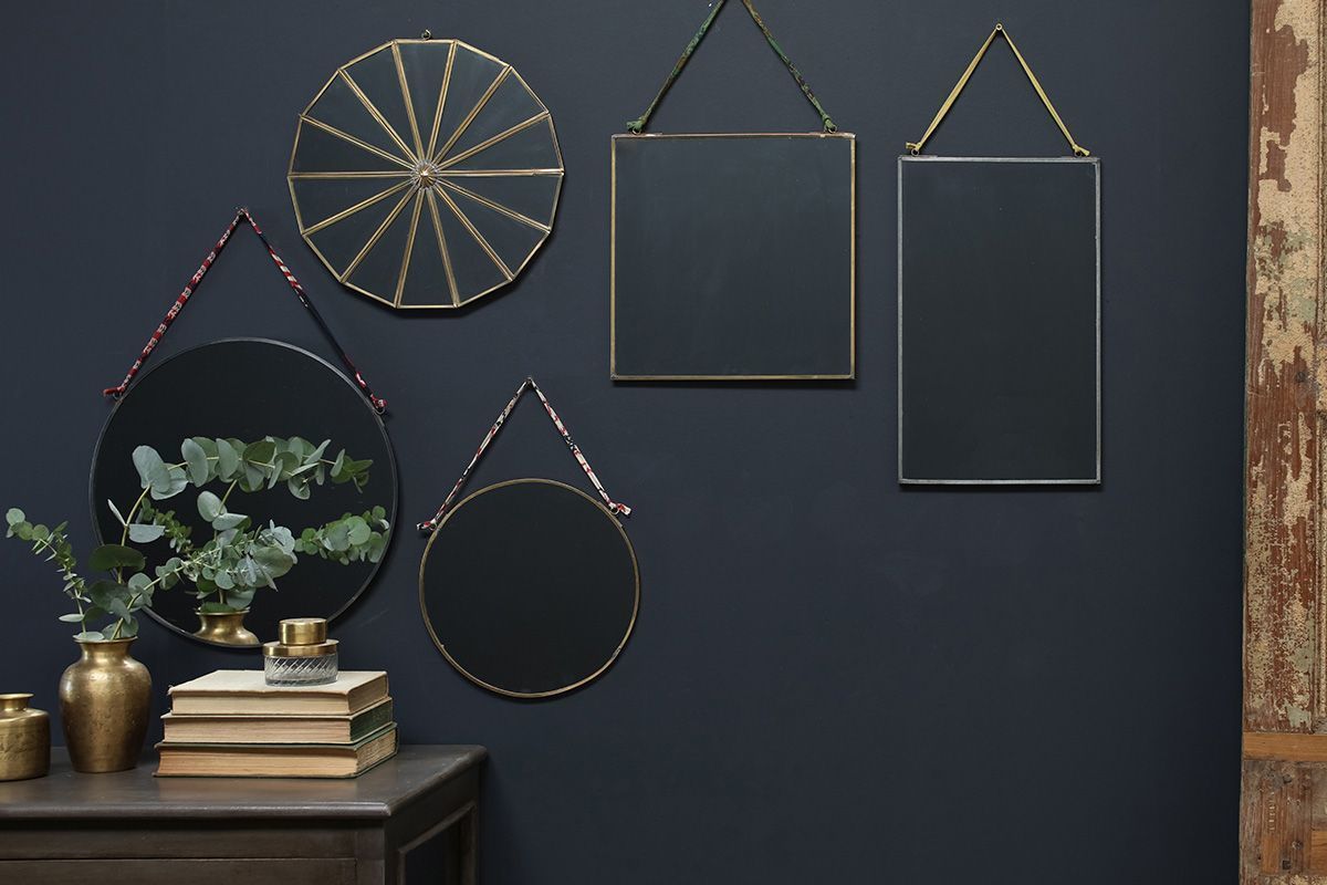 Large Round Brass Kiko Mirror