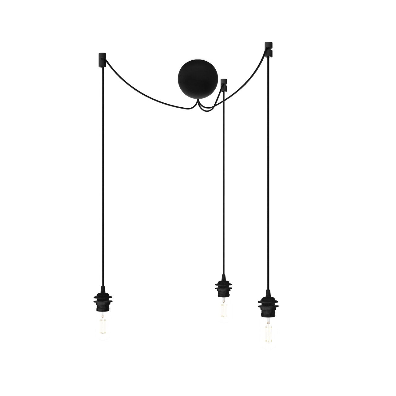 Black Cannonball 3 Cluster Light Fitting