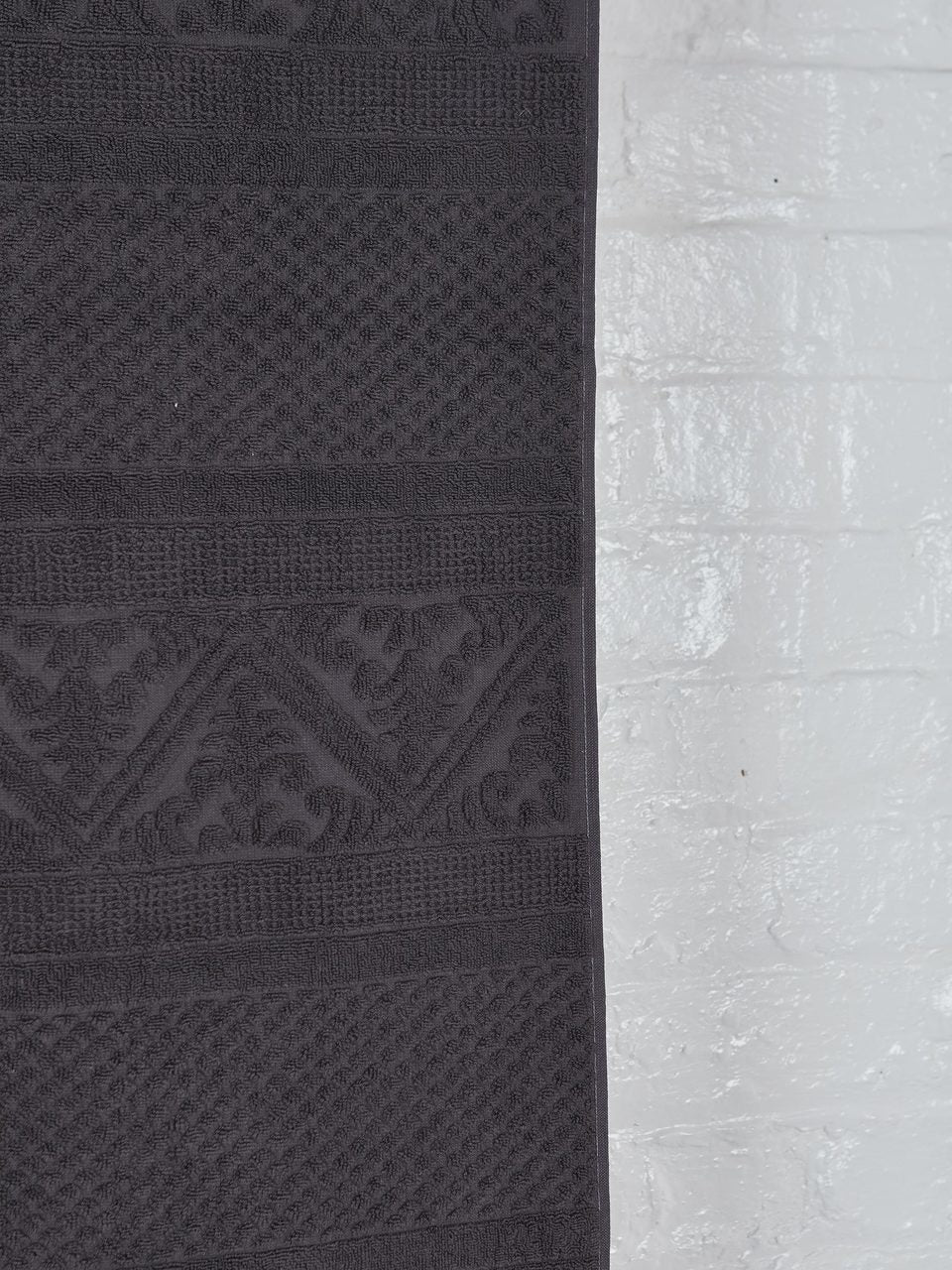 Embossed Jacquard Towel in Carbone Grey - 4 Sizes Available