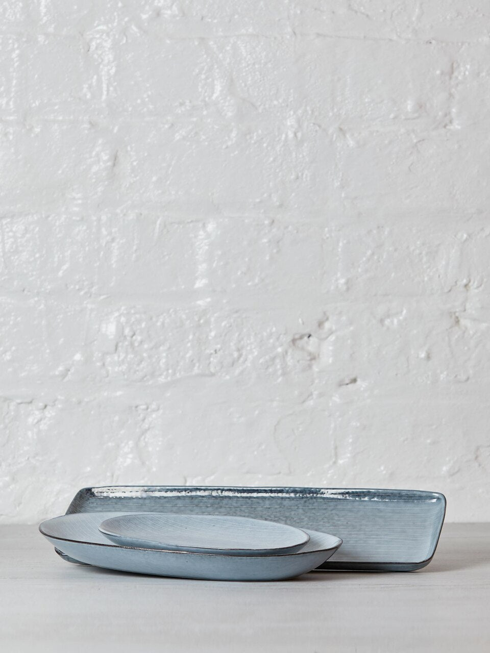 Nordic Sea Small Stoneware Oval Platter