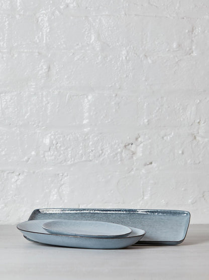 Nordic Sea Small Stoneware Oval Platter