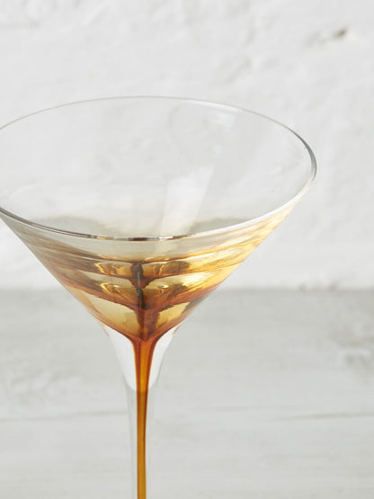 Amber Mouthblown Martini Glass