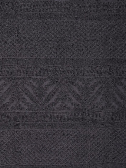 Embossed Jacquard Towel in Carbone Grey - 4 Sizes Available