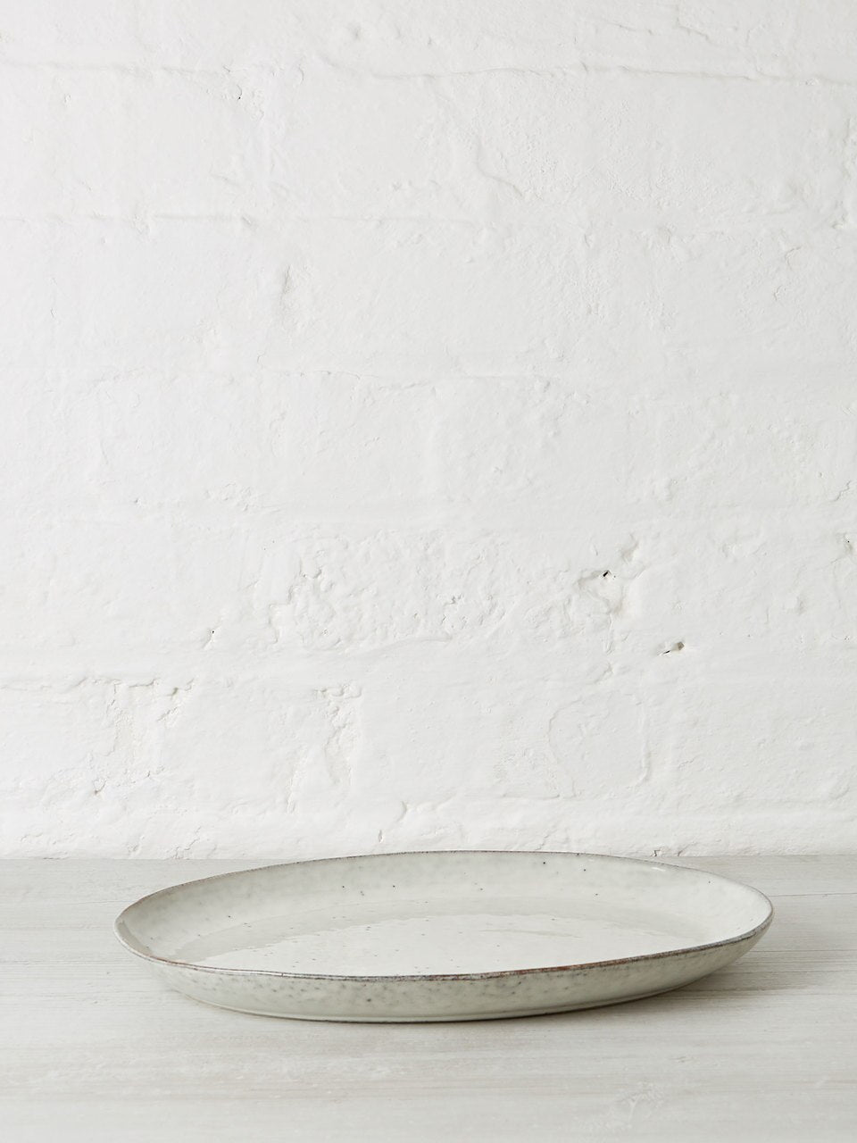 Nordic Sand Large Stoneware Oval Plate