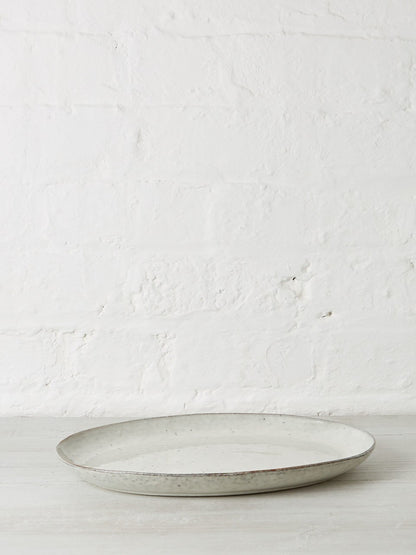 Nordic Sand Large Stoneware Oval Plate